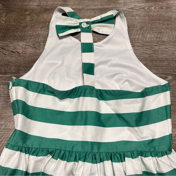 Jodi Kristopher Green White Striped Dress Size 11 - Picture 9 of 11